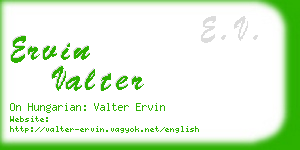 ervin valter business card